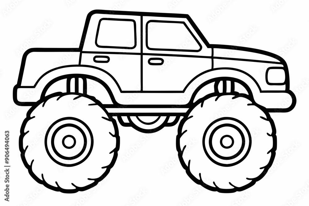 Monster truck vector illustration, old Monster car vector graphic. Monster truck vector illustration, old Monster car vector graphic.