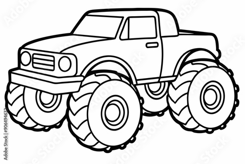 Monster truck vector illustration,  old Monster car vector graphic.