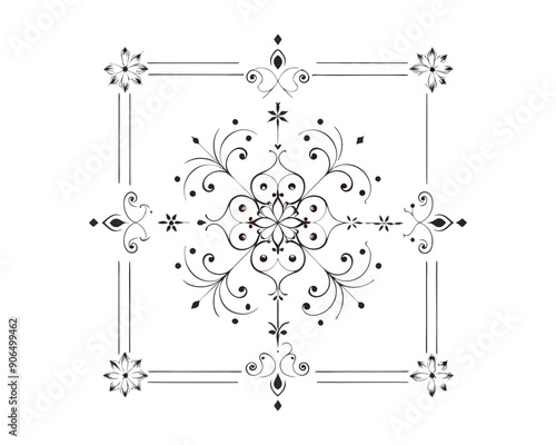 Set of Fancy Decorative Ornamental Lines vector. ai generated