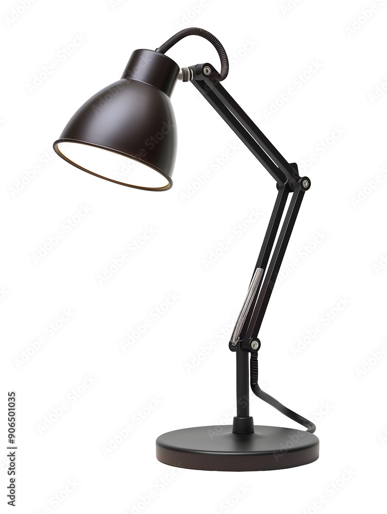Black desk lamp isolated on transparent or white background Black desk lamp isolated on transparent or white background