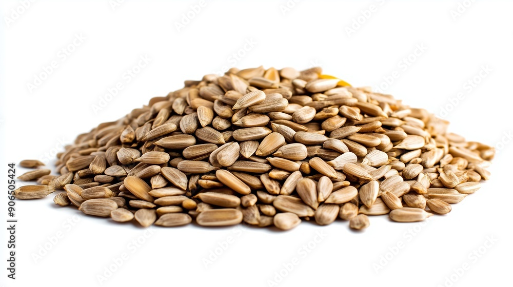 pile of peeled sunflower seeds, on white background pile of peeled sunflower seeds, on white background