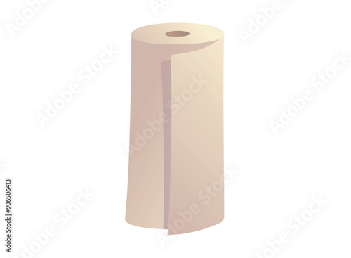 Vector isolated cartoon illustration of paper towel roll.