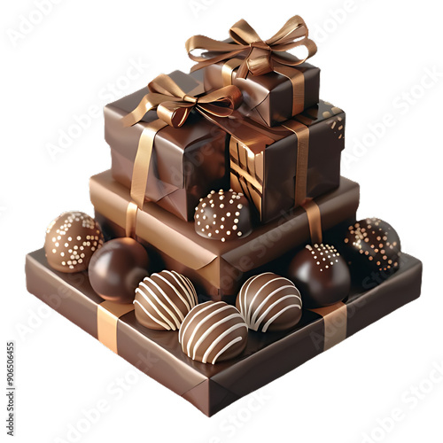 chocolate and gift boxes AI generated photo