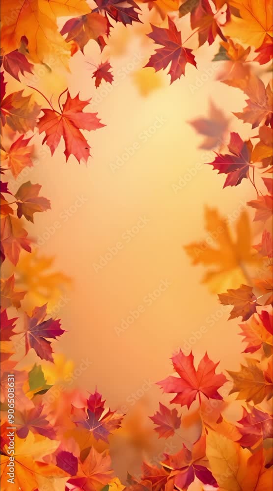 Animated background of an autumn frame with an empty space for text, maple leaves decorate beautiful nature for Thanksgiving, yellow-red colorful landscape layout. Animated background of an autumn frame with an empty space for text, maple leaves decorate beautiful nature for Thanksgiving, yellow-red colorful landscape layout.