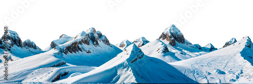 Ice snow rocks mountains isolated on transparent background png file horizontal composition illustration.