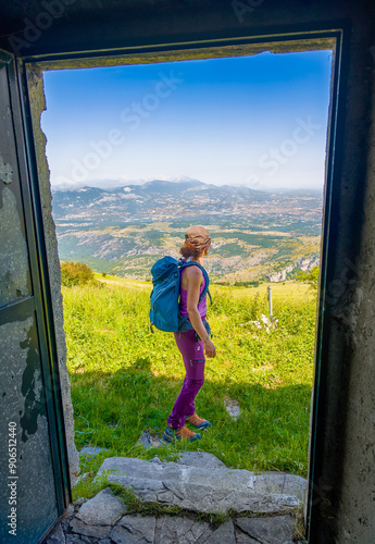 National park of Majella, Italy - Mountain summits in the Majella range, central Italy, Abruzzo region, with characteristic landscape of rocky expanses between valleys and plateaus
 photo