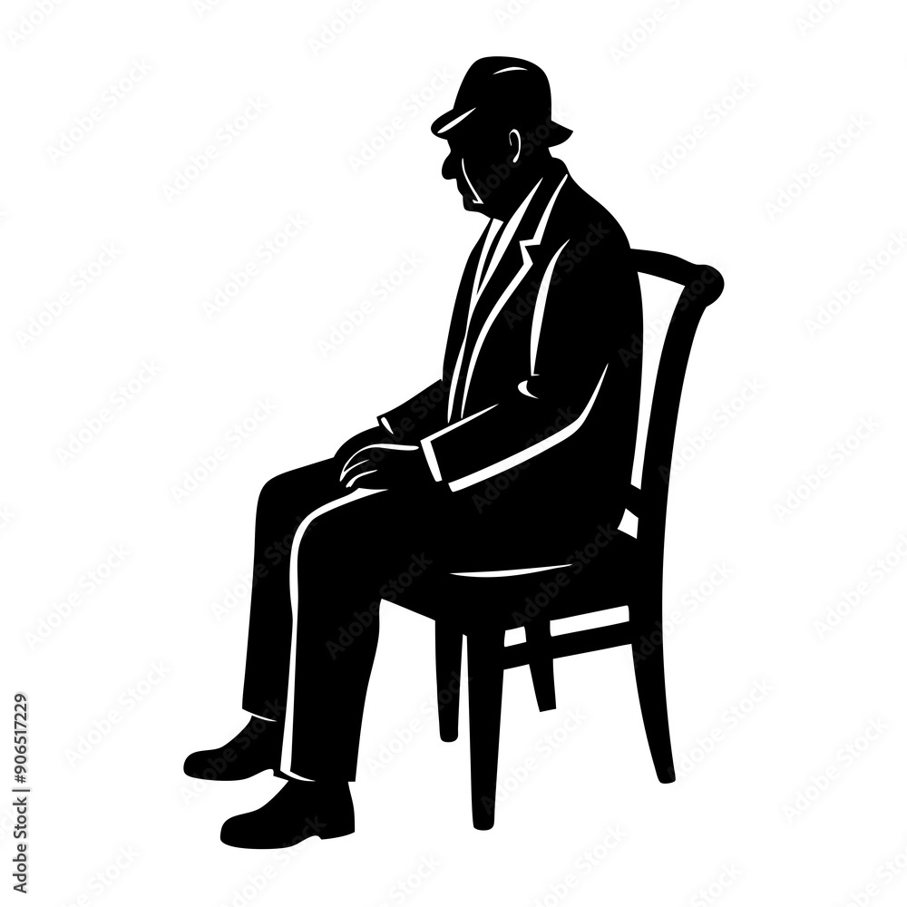 Old man setting on a chair vector illustration Old man setting on a chair vector illustration