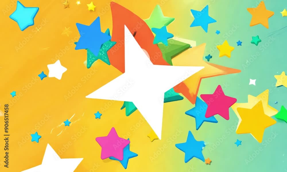 A dynamic cartoon effect is created in the shape of colorful stars, adding a vibrant and lively touch to the visual presentation A dynamic cartoon effect is created in the shape of colorful stars, adding a vibrant and lively touch to the visual presentation