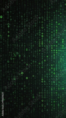 green binary code pattern technology abstract background with copy space