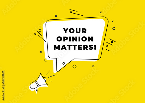 your opinion matters poster banner graphic design icon logo sign symbol social media website coupon

