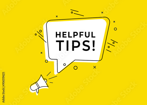 Vector banner. Megaphone with helpful tips speech bubble. Loudspeaker. Banner for business, marketing. Banner design vector illustration.