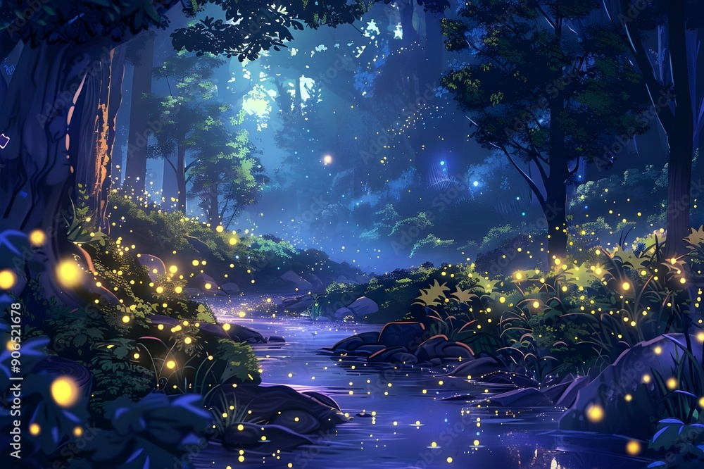 Fototapeta premium Enchanted Forest Night