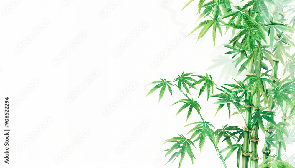 Transparent background mockup material with bamboos Transparent background mockup material with bamboos