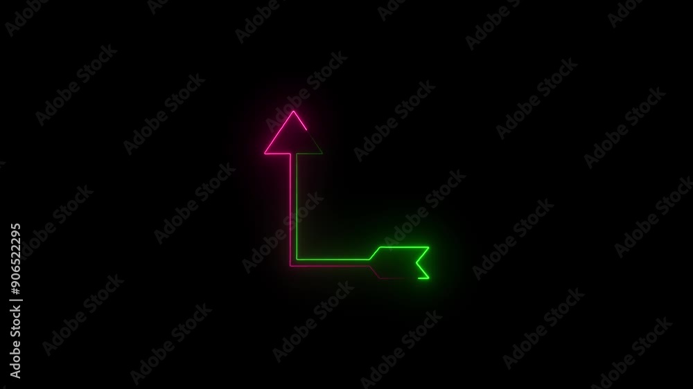 Abstract glowing thin line directional arrow Abstract glowing thin line directional arrow