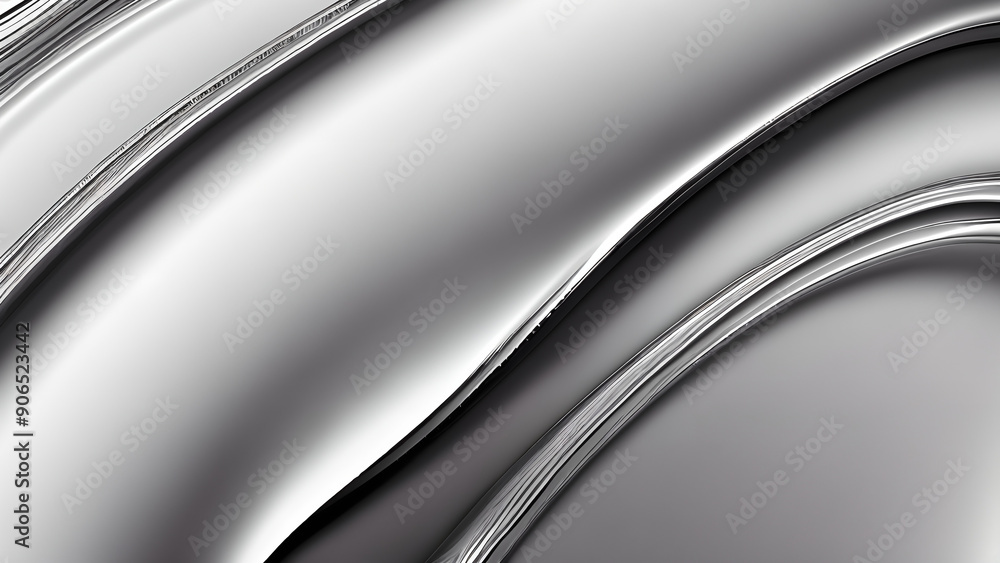 Futuristic abstract background with liquid metal texture and glossy silver and platinum swirls in 3D pattern, featuring undulating wavy lines and a seamless gradient of white and gray hues Futuristic abstract background with liquid metal texture and glossy silver and platinum swirls in 3D pattern, featuring undulating wavy lines and a seamless gradient of white and gray hues