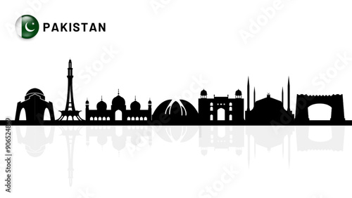 pakistan skyline, Pakistan cityscape, Pakistan skyscraper buildings vector silhouette. vector illustrator
