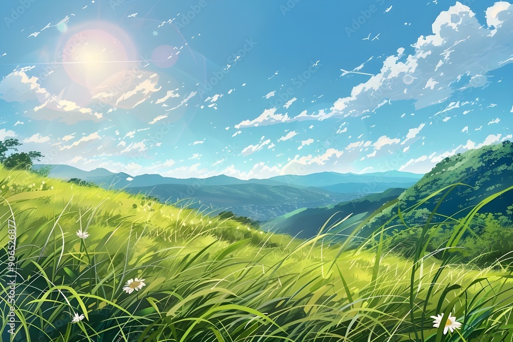 Obraz premium Sunny Meadow Landscape