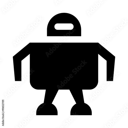 Futuristic Standing Robot Solid Icon