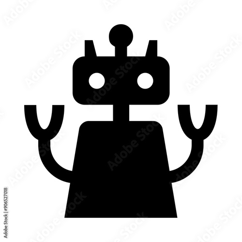 Futuristic Woman Robot Solid Icon