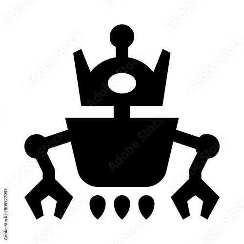Futuristic Flying Robot Solid Icon