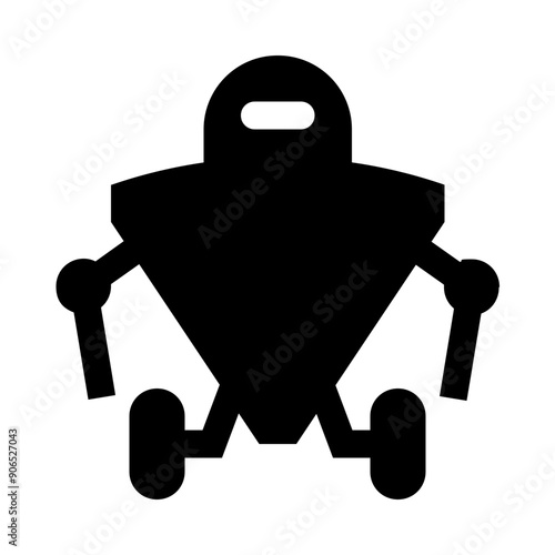 Futuristic Robot On Wheels Solid Icon