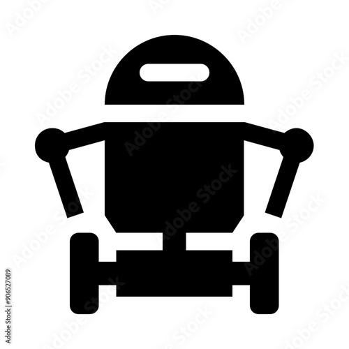 Futuristic Robot On Wheels Solid Icon