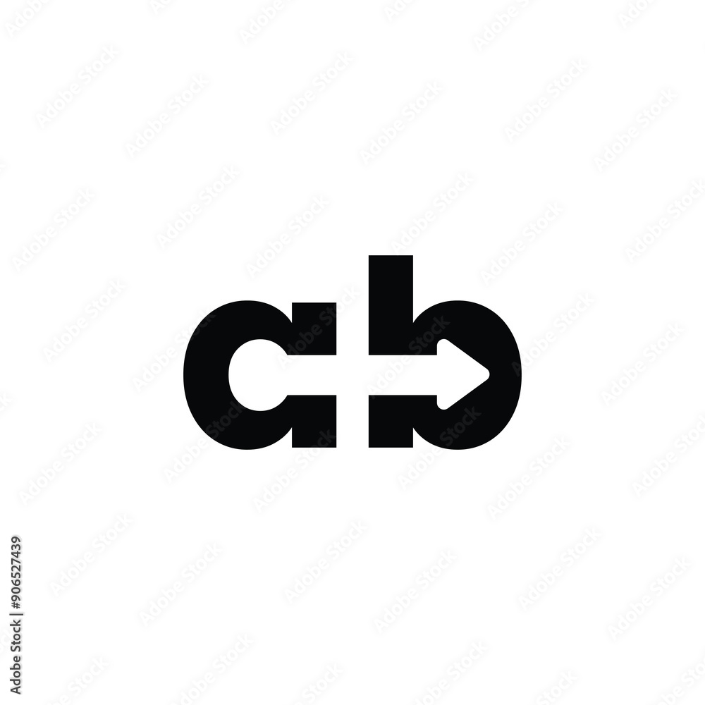 Ab letter Logo Combination with Arrow in vector