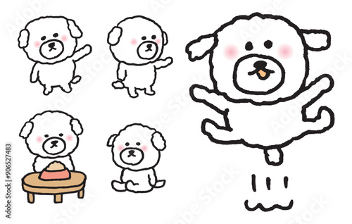 かわいいマルチーズのキャラ素材