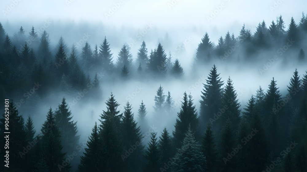 Serene Wilderness. Tranquil forest landscape concept Serene Wilderness. Tranquil forest landscape concept