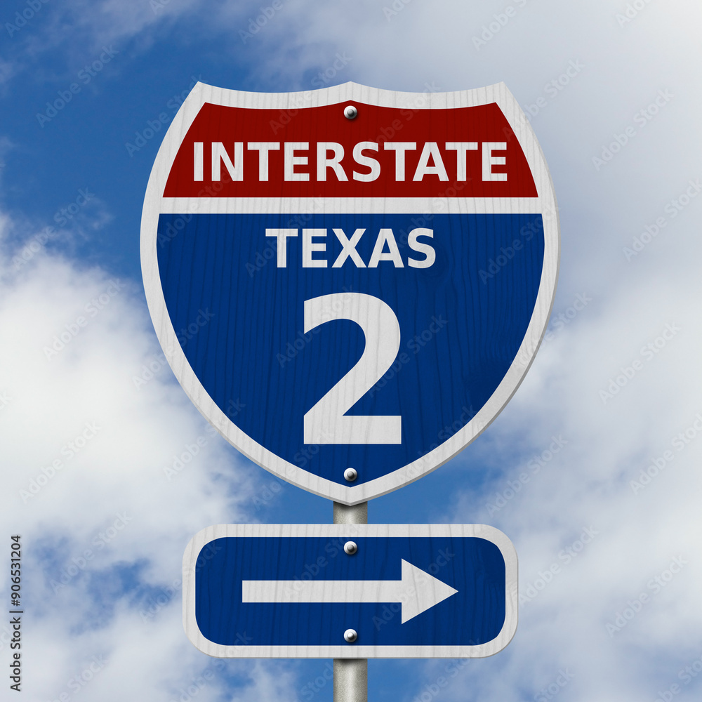 USA Interstate 2 highway sign