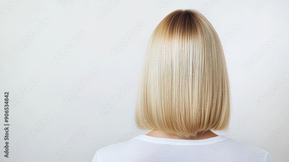 Naklejka premium プラチナブロンドの女性の背中