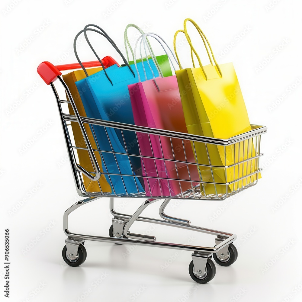 custom made wallpaper toronto digitalshopping bags in shopping cart over white background