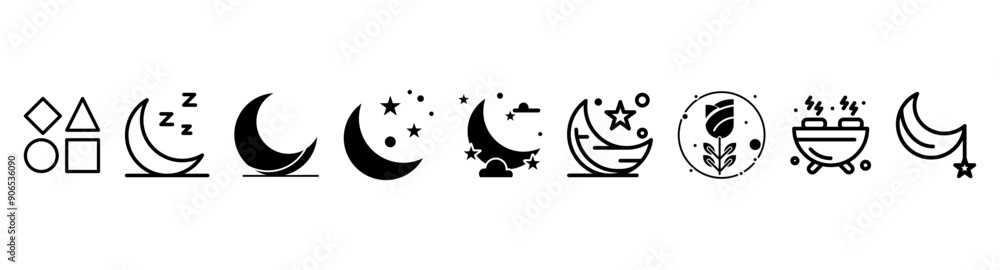 Obraz premium Moon icons set.eps