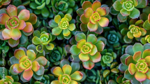 Close up of Sedum rubrotinctum succulent plant photo