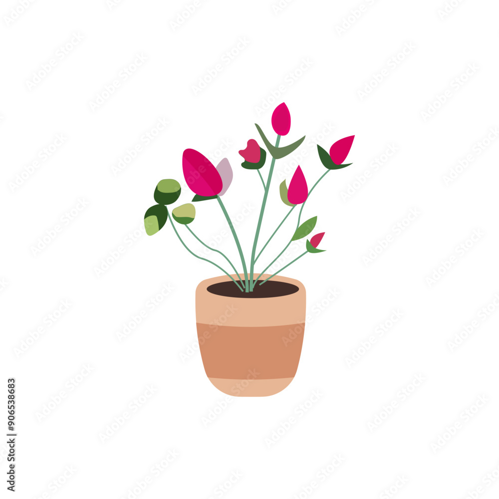 Flower pot minimalist vector illustration ,simple transparent graphic element .Isolated on white background Flower pot minimalist vector illustration ,simple transparent graphic element .Isolated on white background
