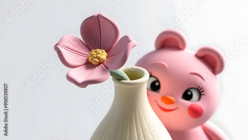 Whimsical Bouquet 3D Clay Animation Floral Artwork