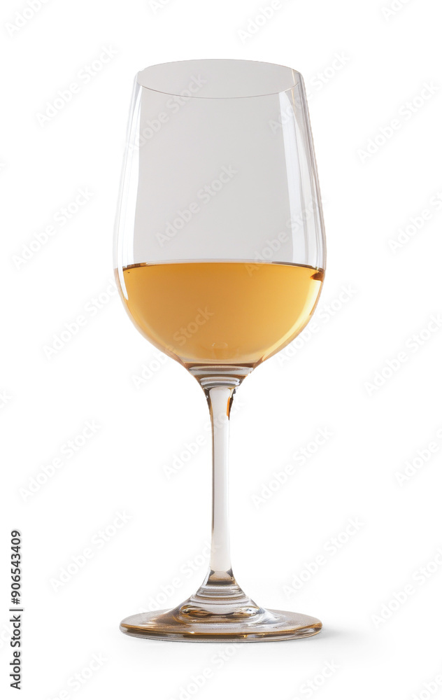 A glass of white wine on a white or transparent background A glass of white wine on a white or transparent background