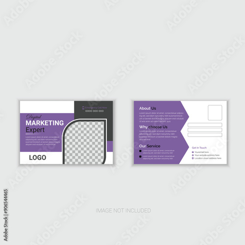 Modern postcard design template