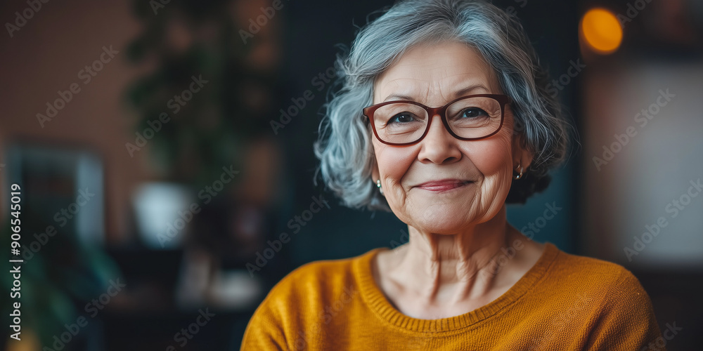 Portrait of happy smiling senior Mother at home, senior woman in family concept, An elderly woman smiles and looks at camera. Beautiful old age Portrait of happy smiling senior Mother at home, senior woman in family concept, An elderly woman smiles and looks at camera. Beautiful old age