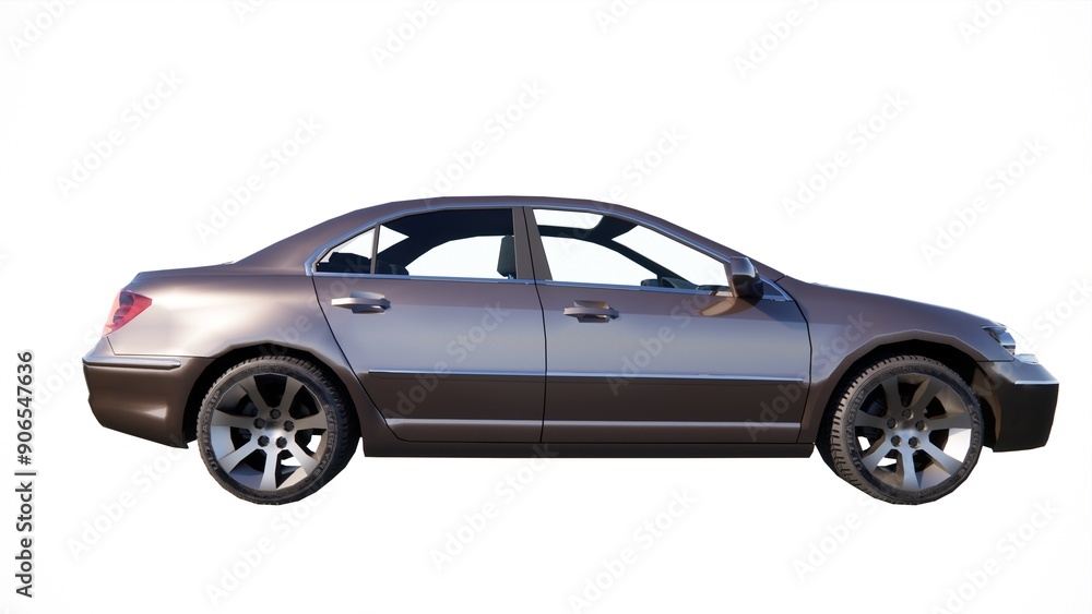 3D rendering of sports car private car family car black color with white background 3D rendering of sports car private car family car black color with white background