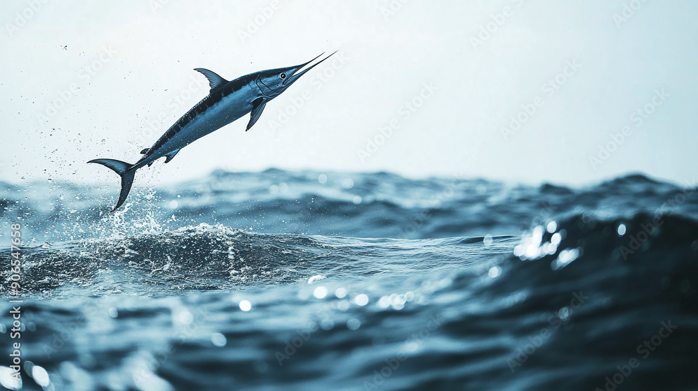 Fototapeta premium Sailfish jump out of the sea.