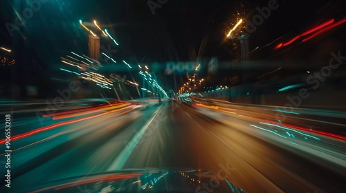 acceleration speed motion on night road which is very good