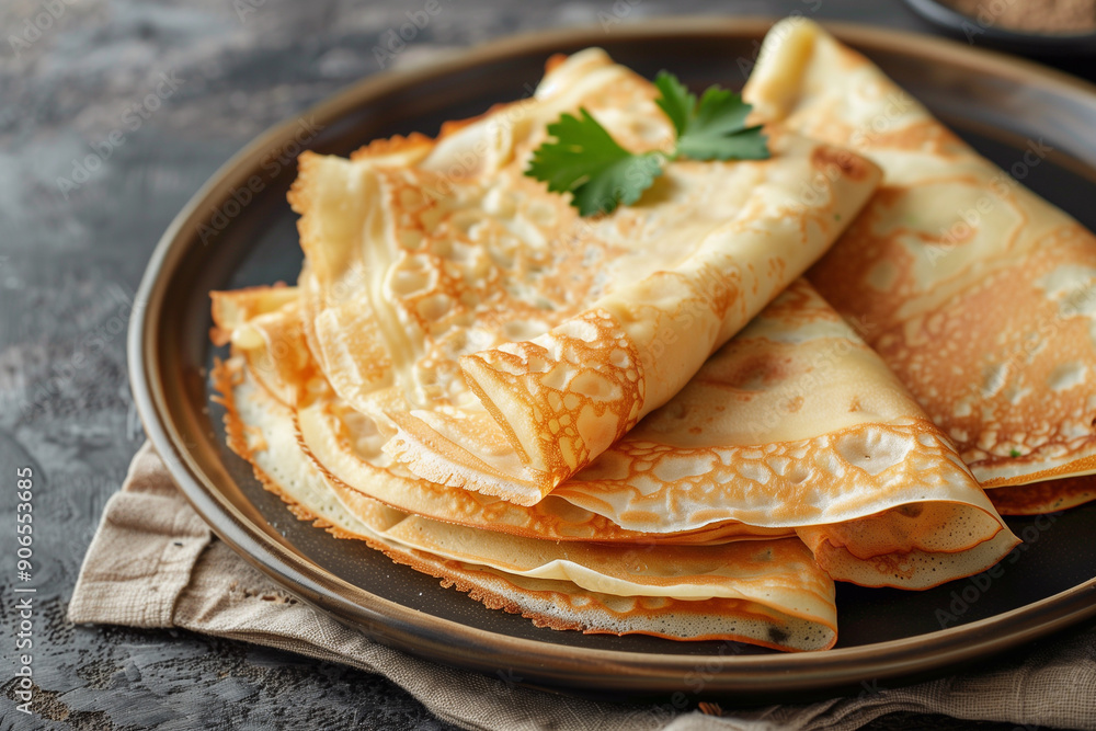 Crepes. Thin pancakes. English-style pancakes for Shrove Tuesday. Crepes. Thin pancakes. English-style pancakes for Shrove Tuesday.