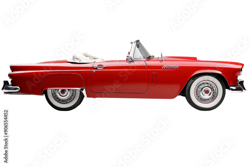 A classic convertible car isolated on a white background, highlighting its timeless elegance and open-top design.