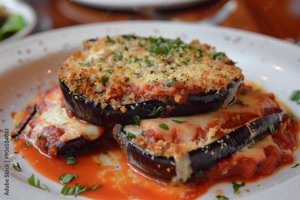 Eggplant parmesan. Italian food. Eggplant parmesan. Italian food.