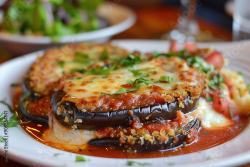 Eggplant parmesan. Italian food. photo