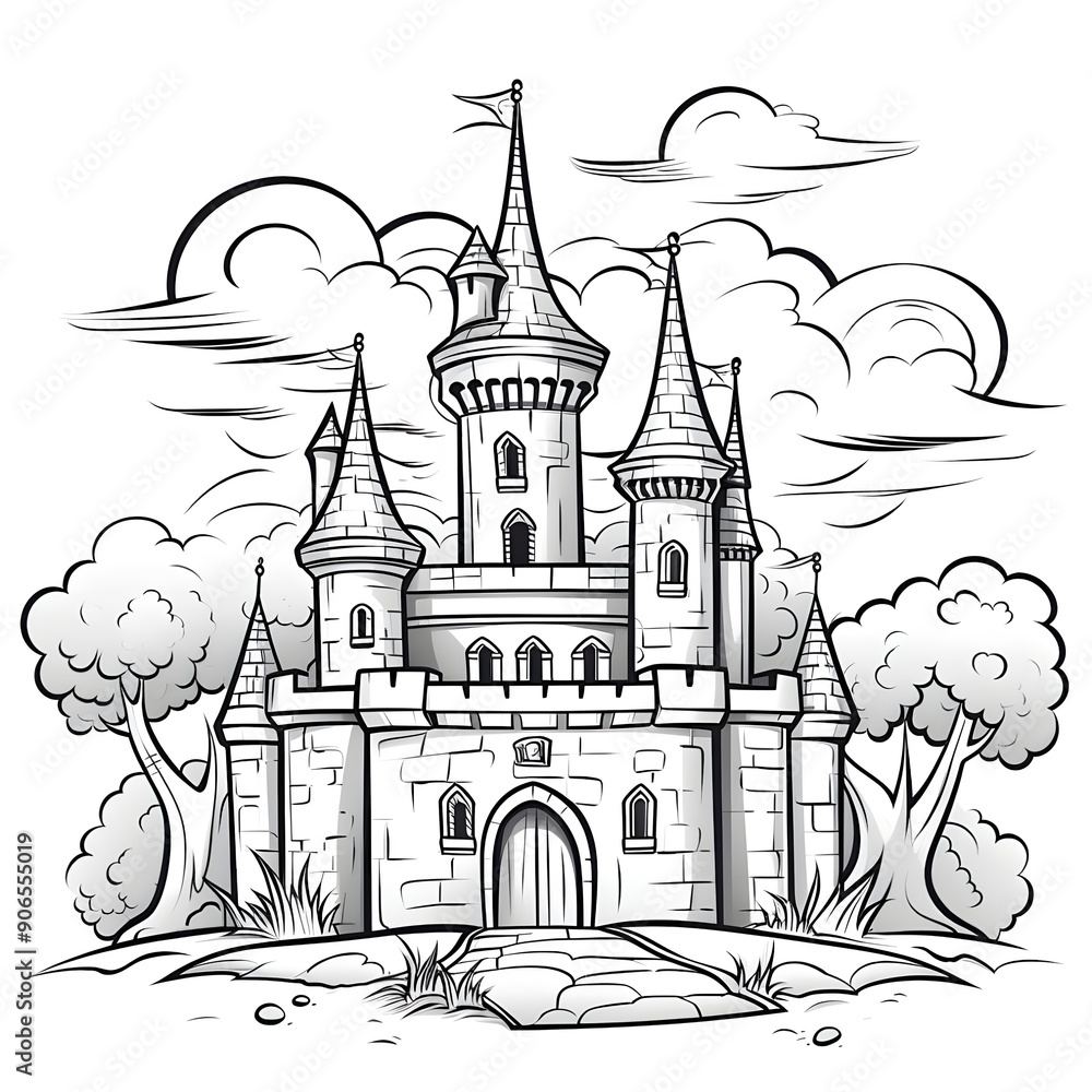 SCHOOL CHILDREN'S DRAWING OF A CASTLE 1