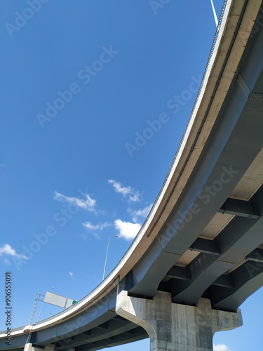 Low Angle Shot Of An Overpass Bridge, Highway In Istanbul, Turkey