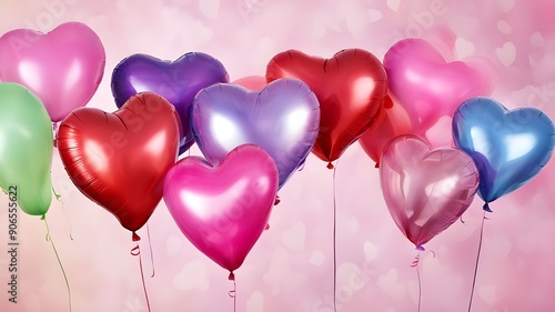 various beautiful heart balloons