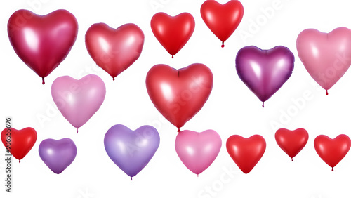 various beautiful heart balloons